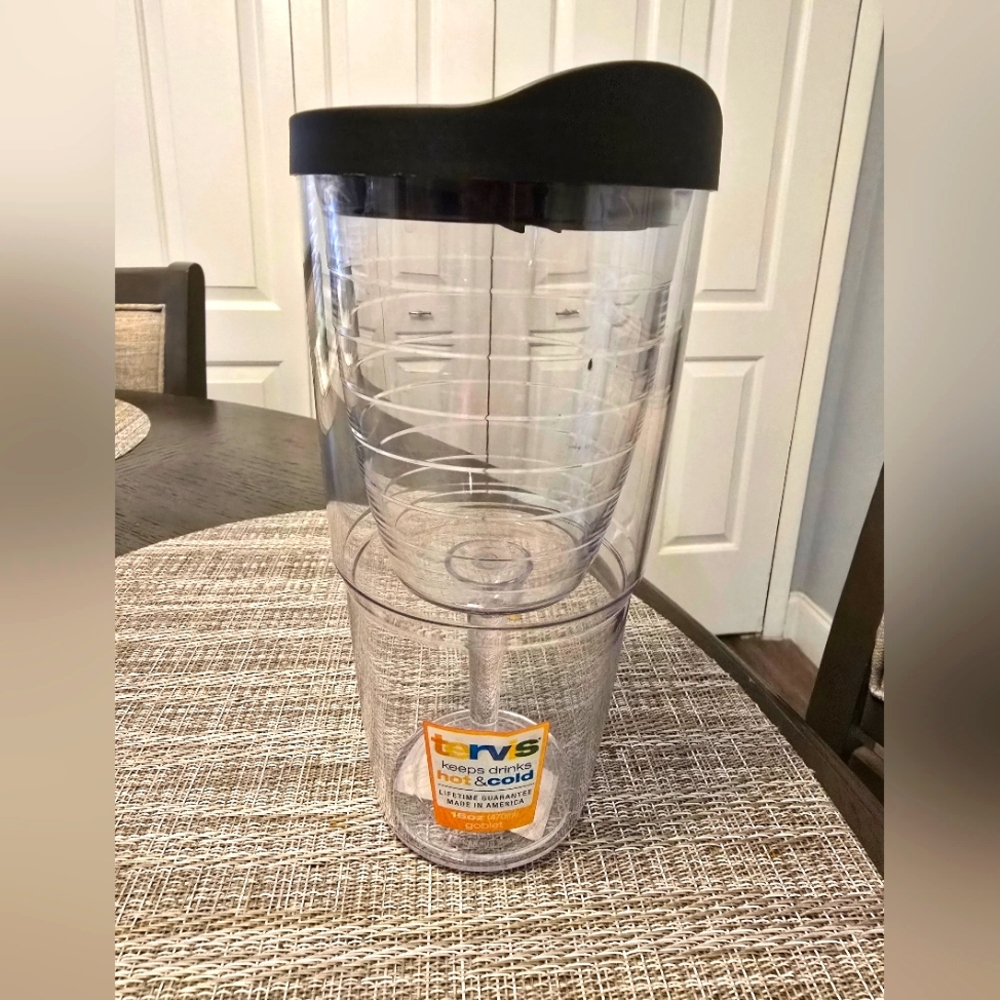 Tervis Black and Clear Insulated Wine Tumbler 16 OZ